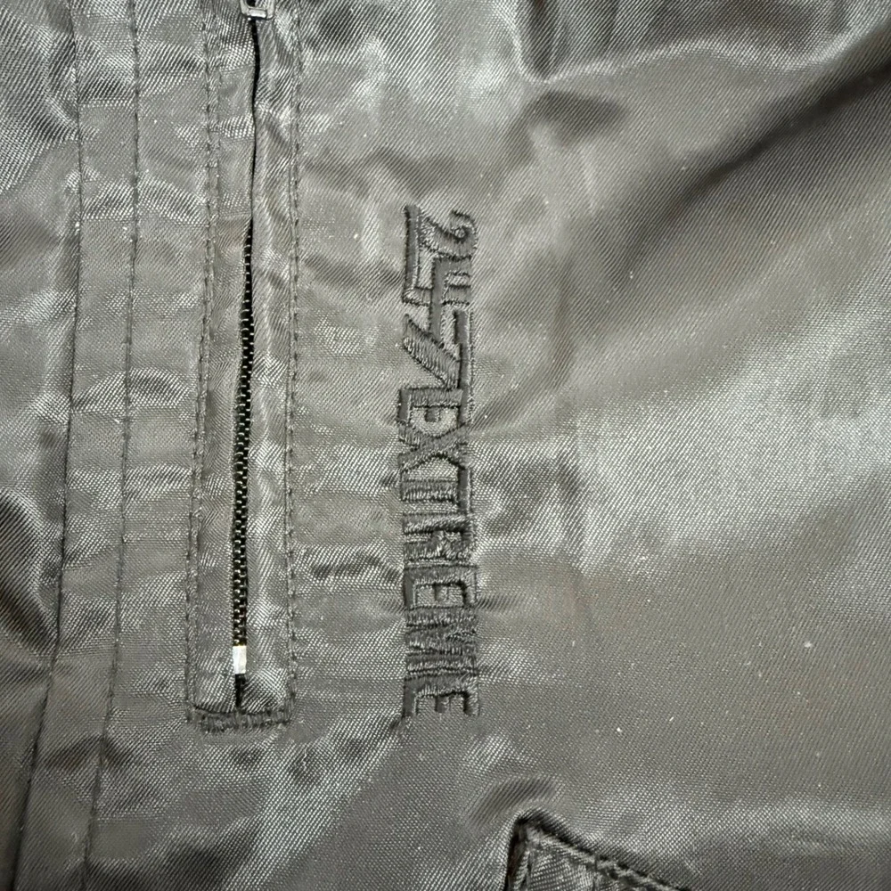 Vintage Kmart Extreme Limit Kids Black Down Filled Hooded Bomber Jacket 4/5‎
